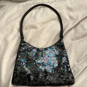 Black iridescent sequined black